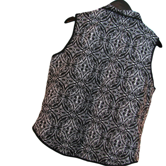 Quilted Vest by Onque Casual  Sz M Black and White - Picture 2 of 8